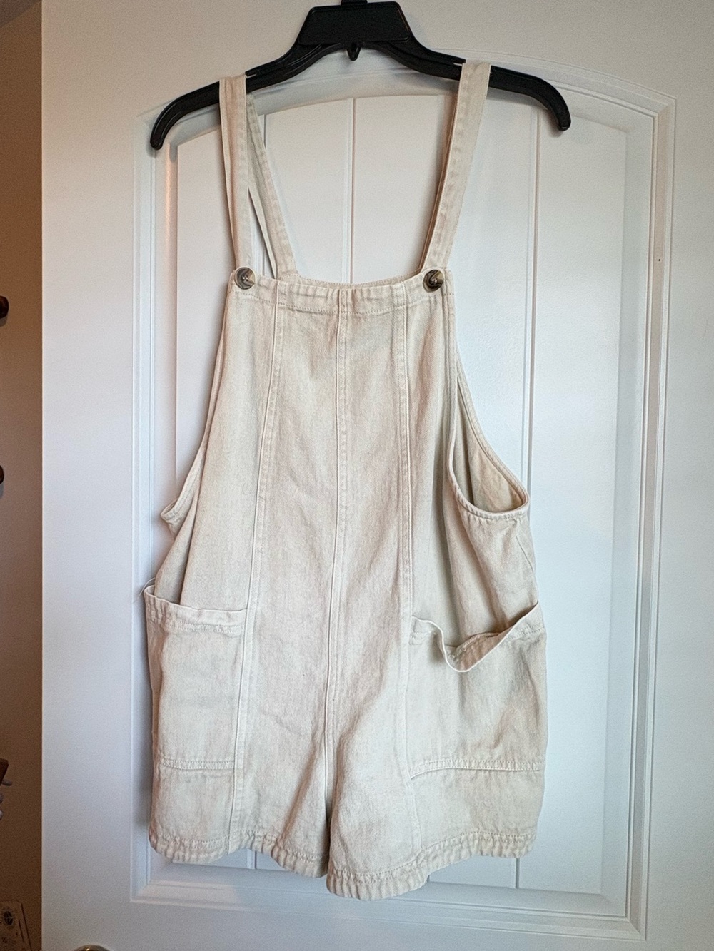 NWOT Cream Cotton Short Overalls